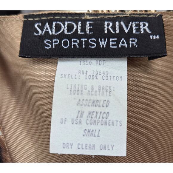 VTG 90s Saddle River Puppy Dog Vest Small | Dog Print Preppy Classic Cottagecore - Picture 7 of 9